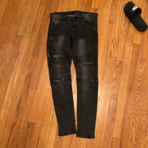 Represent Clo “Washed Black” Biker Denim